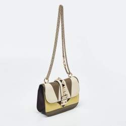 Pre Owned Valentino Multicolor Leather Small Colorblock Rockstud Glam Lock Flap Bag