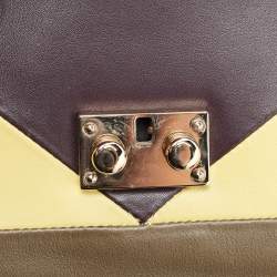 Pre Owned Valentino Multicolor Leather Small Colorblock Rockstud Glam Lock Flap Bag