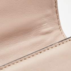 Pre Owned Valentino Beige Leather Multicolor Embellished Small Rockstud Glam Lock Flap Bag