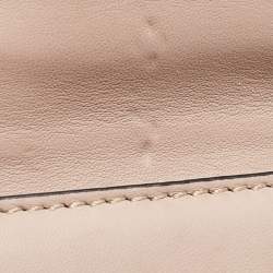 Pre Owned Valentino Beige Leather Multicolor Embellished Small Rockstud Glam Lock Flap Bag