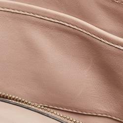 Pre Owned Valentino Beige Leather Multicolor Embellished Small Rockstud Glam Lock Flap Bag