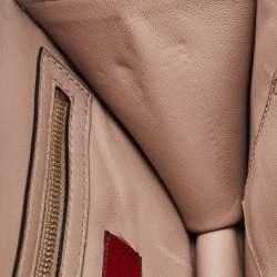 Pre Owned Valentino Beige Leather Multicolor Embellished Small Rockstud Glam Lock Flap Bag