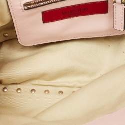 Pre Owned Valentino Light Pink Leather Mini Rockstud Trapeze Tote