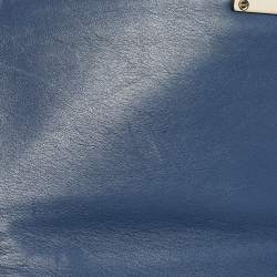 Pre Owned Valentino Blue Leather Large Glam Lock Chain Shoulder Bag