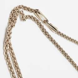 Pre Owned Valentino Blue Leather Large Glam Lock Chain Shoulder Bag