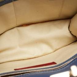 Pre Owned Valentino Blue Leather Large Glam Lock Chain Shoulder Bag