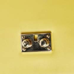 Pre Owned Valentino Yellow Leather Small Rockstud Glam Lock Flap Bag