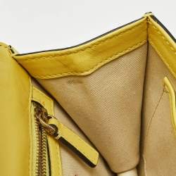 Pre Owned Valentino Yellow Leather Small Rockstud Glam Lock Flap Bag