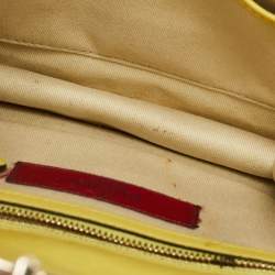 Pre Owned Valentino Yellow Leather Small Rockstud Glam Lock Flap Bag