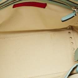 Pre Owned Valentino Light Blue Leather Medium Rockstud Trapeze Tote