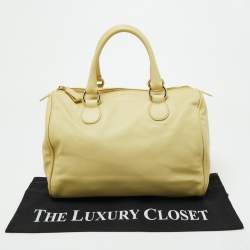 Valentino Yellow Leather Zip Boston Bag