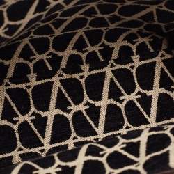 Pre Owned Valentino Black/Off White Iconographe Canvas and Leather Small Le Troisième Tote