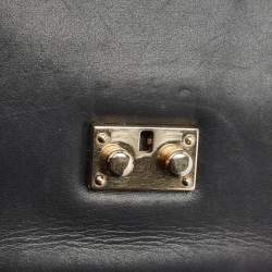 Pre Owned Valentino Black Leather Medium Rockstud Glam Lock Flap Bag