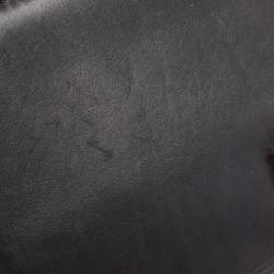 Pre Owned Valentino Black Leather Medium Rockstud Glam Lock Flap Bag