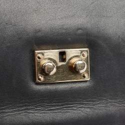 Pre Owned Valentino Black Leather Medium Rockstud Glam Lock Flap Bag