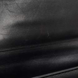 Pre Owned Valentino Black Leather Medium Rockstud Glam Lock Flap Bag