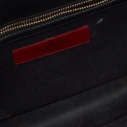 Pre Owned Valentino Black Leather Medium Rockstud Glam Lock Flap Bag