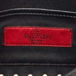 Pre Owned Valentino Black Leather Rockstud Flap Camera Shoulder Bag