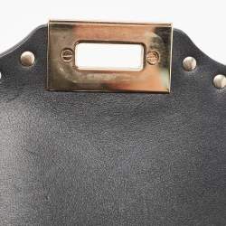 Pre Owned Valentino Black Leather Rockstud Flap Camera Shoulder Bag