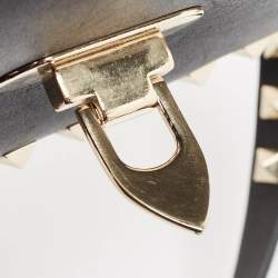 Pre Owned Valentino Black Leather Rockstud Flap Camera Shoulder Bag