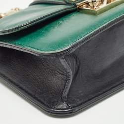 Valentino Green Leather Mini Glam Lock Shoulder Bag