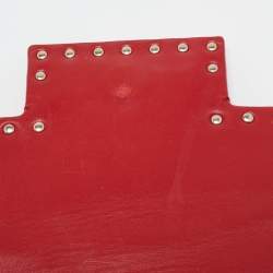 Pre Owned Valentino Red Leather Rockstud Flap Shoulder Bag