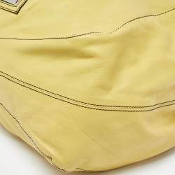 Pre Owned Valentino Yellow Leather Bow Hobo