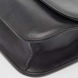 Pre Owned Valentino Black Leather Medium Rockstud Glam Lock Flap Bag