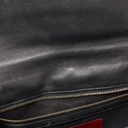 Pre Owned Valentino Black Leather Medium Rockstud Glam Lock Flap Bag