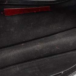 Pre Owned Valentino Black Leather Medium Rockstud Glam Lock Flap Bag