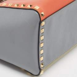 Pre Owned Valentino Multicolor Leather Medium Rockstud Trapeze Tote