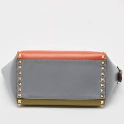 Pre Owned Valentino Multicolor Leather Medium Rockstud Trapeze Tote