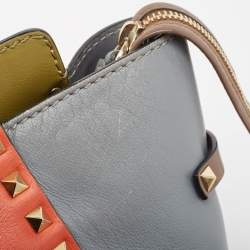 Pre Owned Valentino Multicolor Leather Medium Rockstud Trapeze Tote