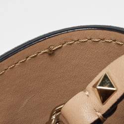 مملوكة مسبقًا Valentino Beige Leather Rockstud Trapeze Tote