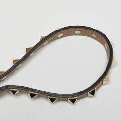 مملوكة مسبقًا Valentino Beige Leather Rockstud Trapeze Tote