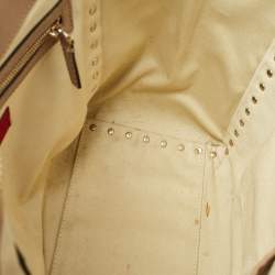 مملوكة مسبقًا Valentino Beige Leather Rockstud Trapeze Tote