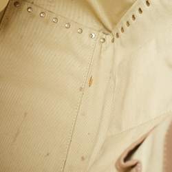 مملوكة مسبقًا Valentino Beige Leather Rockstud Trapeze Tote