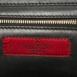 Pre Owned Valentino Black Leather Small Rockstud Trapeze Tote