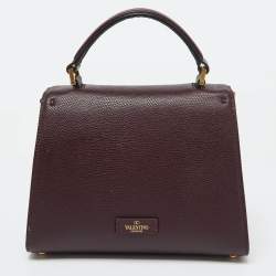 Pre Owned Valentino Burgundy Leather Small VSLING Top Handle Bag