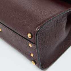 Pre Owned Valentino Burgundy Leather Small VSLING Top Handle Bag