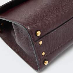 Pre Owned Valentino Burgundy Leather Small VSLING Top Handle Bag