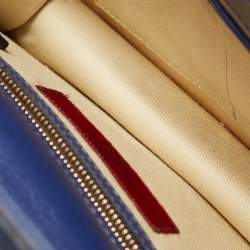 مملوكة مسبقًا Valentino Blue Leather Medium Rockstud Glam Lock Flap Bag