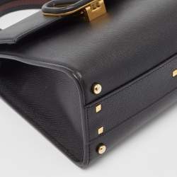 مملوكة مسبقًا Valentino Black Leather Small VSling Top Handle Bag