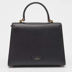 مملوكة مسبقًا Valentino Black Leather Small VSling Top Handle Bag