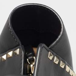 Valentino Black Leather Medium Rockstud Tote