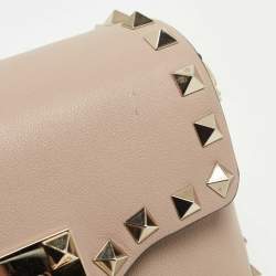 Pre Owned Valentino Beige Leather Mini Rockstud Shoulder Bag