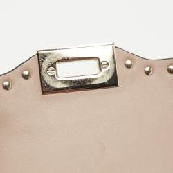 Pre Owned Valentino Beige Leather Mini Rockstud Shoulder Bag