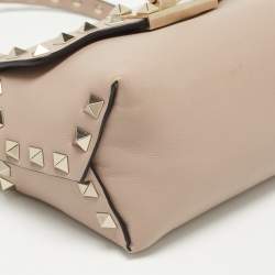 Pre Owned Valentino Beige Leather Mini Rockstud Shoulder Bag
