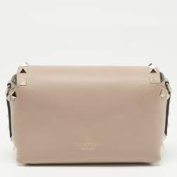 Pre Owned Valentino Beige Leather Mini Rockstud Shoulder Bag