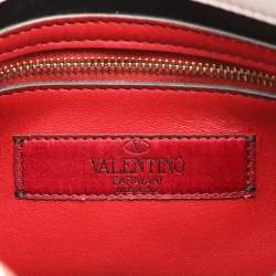 Pre Owned Valentino White Leather Medium Rockstud Spike VLTN Shoulder Bag